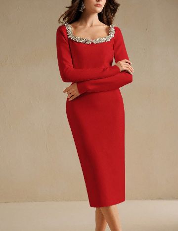 Rochie medie Anewsta, rosu