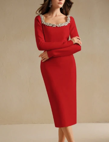 Rochie medie Anewsta, rosu