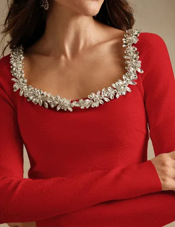 Rochie medie Anewsta, rosu