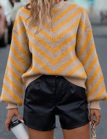 Pulover SHEIN, galben/crem