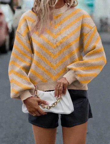 Pulover SHEIN, galben/crem