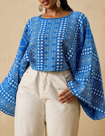 Bluza SHEIN CURVE, albastru