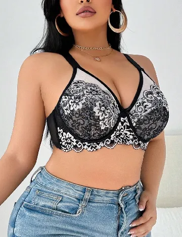 Sutien SHEIN, negru/alb