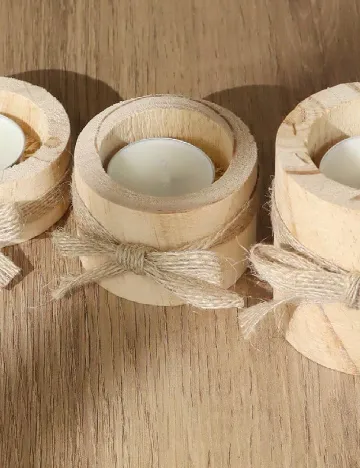 Suport lumanare SHEIN, crem