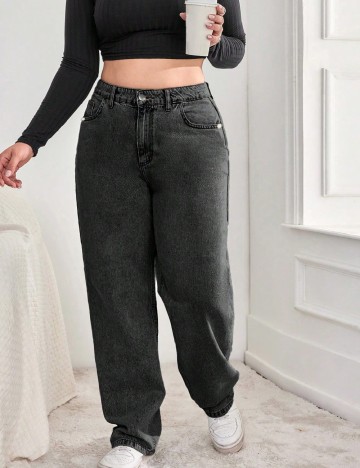 Blugi SHEIN CURVE, gri inchis