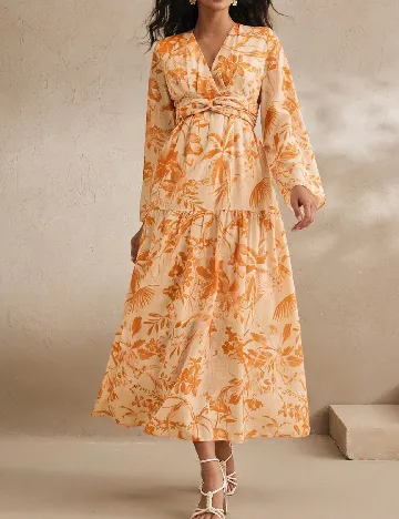 Rochie medie Anewsta, galben