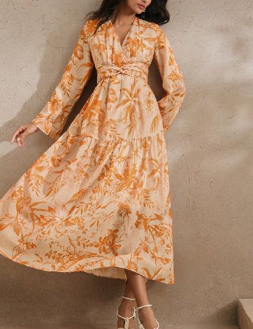 Rochie medie Anewsta, galben