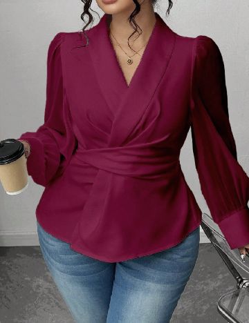 Bluza SHEIN CURVE, pruna