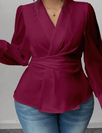 Bluza SHEIN CURVE, pruna