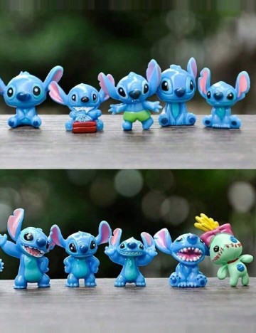 Set figurine Stitch SHEIN, albastru