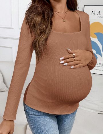 Bluza SHEIN Maternity, maro