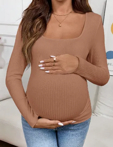 Bluza SHEIN Maternity, maro