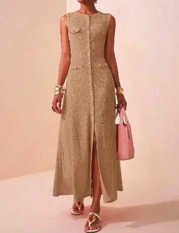 Rochie lunga SHEIN, maro deschis