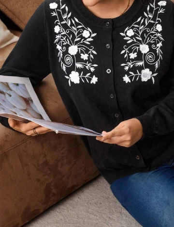 Cardigan SHEIN CURVE, negru