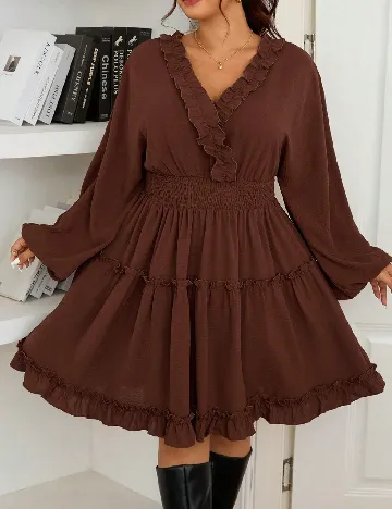 Rochie medie SHEIN CURVE, maro