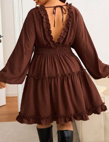 Rochie medie SHEIN CURVE, maro