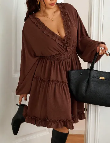 Rochie medie SHEIN CURVE, maro