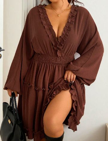 Rochie medie SHEIN CURVE, maro