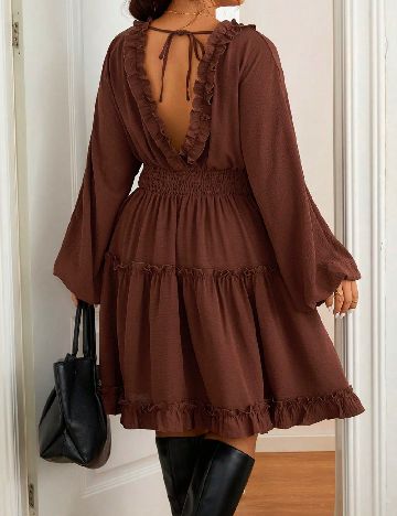 Rochie medie SHEIN CURVE, maro