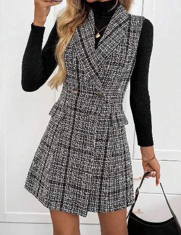 Rochie scurta SHEIN, alb/negru