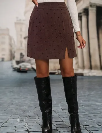 Fusta SHEIN CURVE, maro