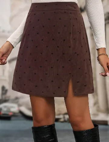 Fusta SHEIN CURVE, maro