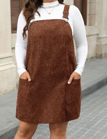 Rochie scurta SHEIN CURVE, maro