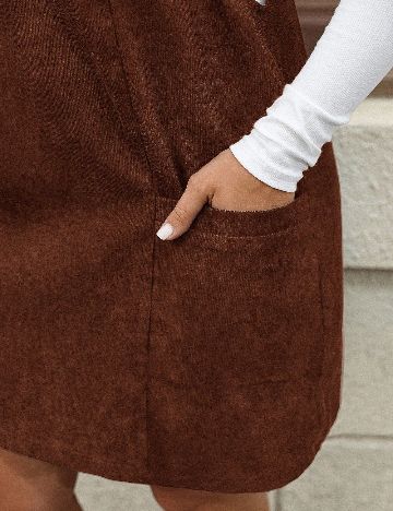 Rochie scurta SHEIN CURVE, maro