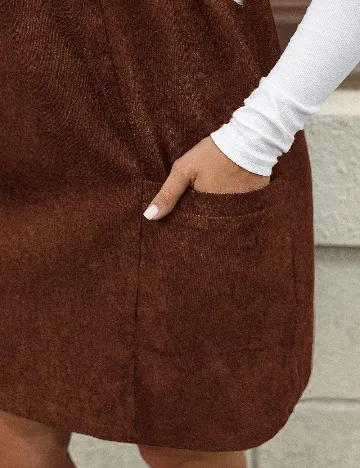 Rochie scurta SHEIN CURVE, maro