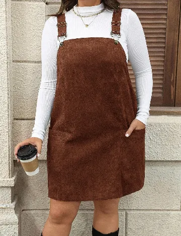 Rochie scurta SHEIN CURVE, maro