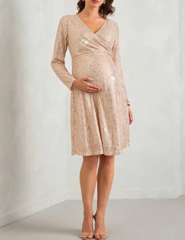 Rochie scurta SHEIN Maternity, crem