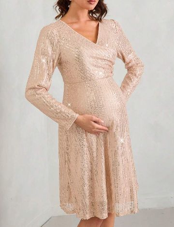 Rochie scurta SHEIN Maternity, crem