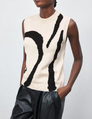 Vesta SHEIN, ecru/negru