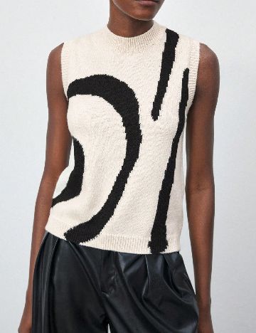 Vesta SHEIN, ecru/negru