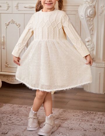 Rochie Shein Kids, ecru