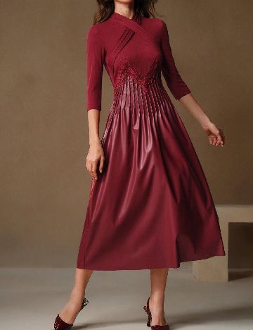 Rochie medie Anewsta, rosu