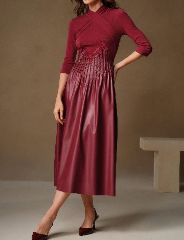 Rochie medie Anewsta, rosu