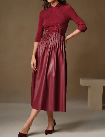 Rochie medie Anewsta, rosu