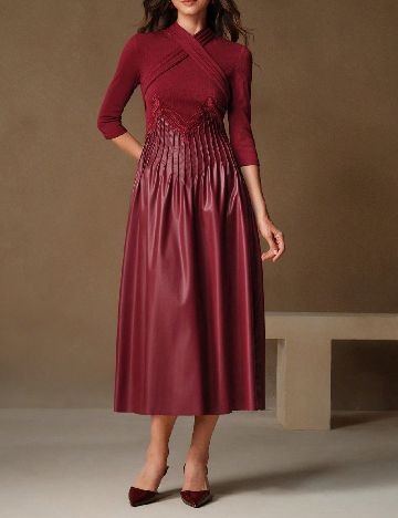 Rochie medie Anewsta, rosu