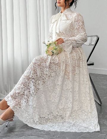 Rochie lunga SHEIN CURVE, alb