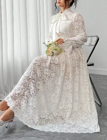 Rochie lunga SHEIN CURVE, alb