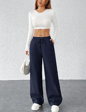 Pantaloni SHEIN, bleumarin