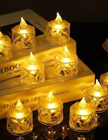 Set lumanari LED, 12 bucati SHEIN, transparent