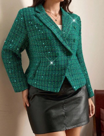 Sacou SHEIN CURVE, verde