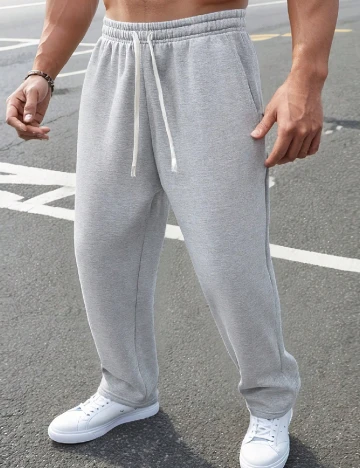 Pantaloni SHEIN Plus Size Men, gri