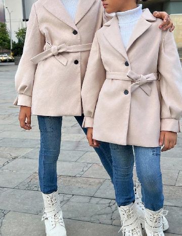 Palton Shein Kids, crem