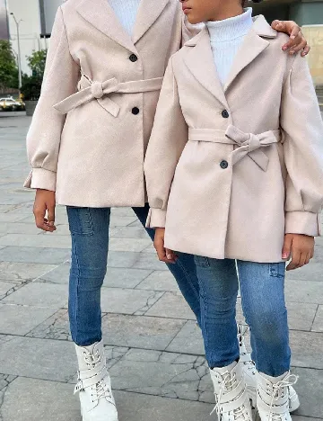 Palton Shein Kids, crem