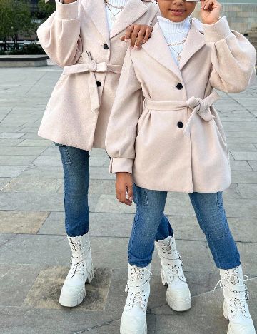 Palton Shein Kids, crem