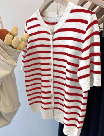 Bluza SHEIN, rosu/alb