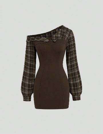 Rochie scurta SHEIN CURVE, maro